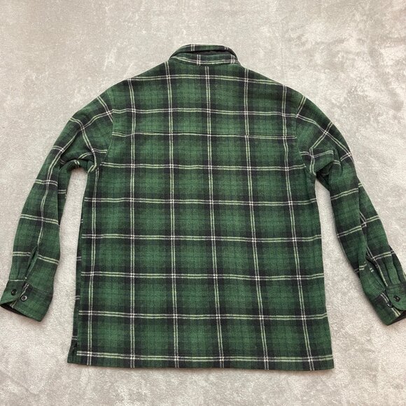 Vintage Irish Setter Red Wings Men XL Green Plaid Heavy Flannel Shirt - Picture 7 of 8